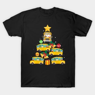 Funny School Bus Driver Christmas Tree Shirt Ornament Decor T-Shirt